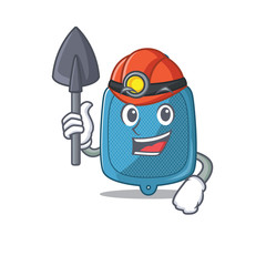 Canvas Print - Cool clever Miner hot water bag cartoon character design