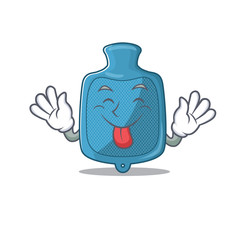 Canvas Print - Cute hot water bag cartoon mascot style with Tongue out