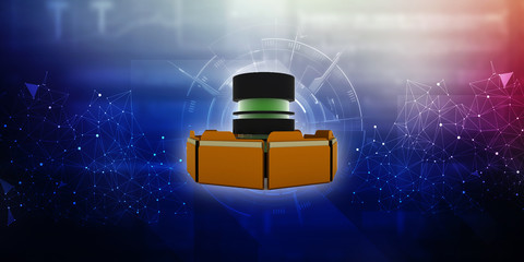 Poster - 3d rendering Folder connected to data