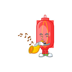 Sticker - cartoon character style of chinese traditional paper performance with trumpet