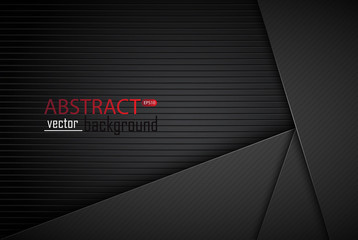 Leinwandbilder - Abstract black layer layout paper material background 3d render blank space for text. Vector illustration EPS10