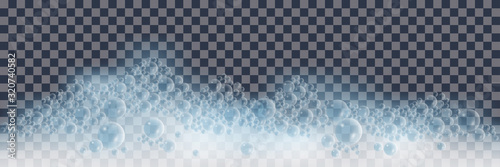 Cuadros en Lienzo Soap foam with bubbles on transparent background