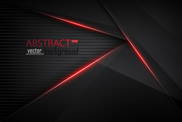 Leinwandbilder - Abstract black layer layout paper material background 3d render blank space for text. Vector illustration EPS10