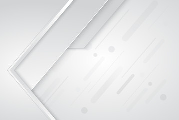Leinwandbilder - White and grey background vector overlap dimension. Vector illustration business style