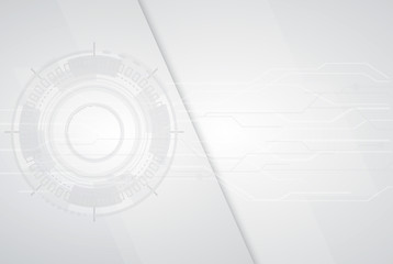 Leinwandbilder - Abstract tech graphic white and grey background vector overlap dimension. Vector illustration business style