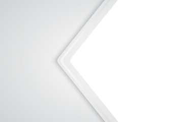 Leinwandbilder - Abstract white and grey tech geometric modern vector background on white space for text and message artwork design Illustration. Creative graphic template. Business style.
