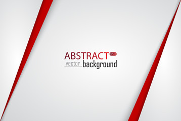 Leinwandbilder - Red, white and grey background vector overlap dimension. Vector illustration business style