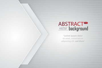 Leinwandbilder - Abstract white and grey tech geometric modern vector background on white space for text and message artwork design Illustration. Creative graphic template. Business style.