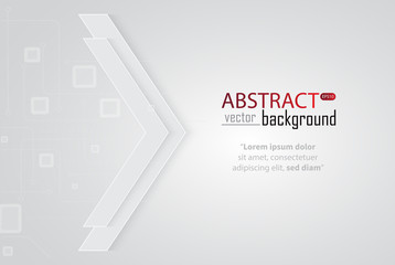 Leinwandbilder - Abstract white and grey tech geometric modern vector background on white space for text and message artwork design Illustration. Creative graphic template. Business style.