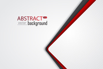 Leinwandbilder - Abstract white grey red and black tech geometric modern vector background on white space for text and message artwork design Illustration. Creative graphic template. Business style.
