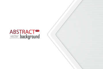 Leinwandbilder - Abstract white and grey tech geometric modern vector background on white space for text and message artwork design Illustration. Creative graphic template. Business style.