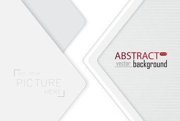 Leinwandbilder - Abstract white and grey tech geometric modern vector background on white space for text and message artwork design Illustration. Creative graphic template. Business style.