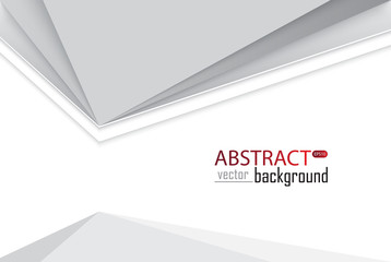 Leinwandbilder - Abstract white and grey tech geometric modern vector background on white space for text and message artwork design Illustration. Creative graphic template. Business style.