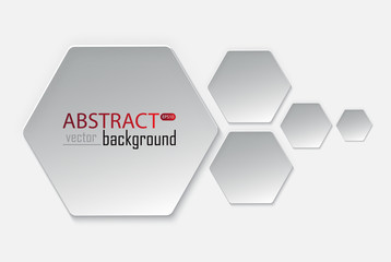 Leinwandbilder - Paper hexagon banner with drop shadows on white background. Vector illustration EPS10.