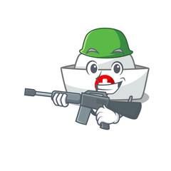 Sticker - A cartoon design of nurse hat Army with machine gun