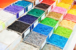 Colorful plastic granular polymer