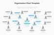 Modern simple company organization hierarchy schema template with place for your content. Easy to use for your website or presentation.