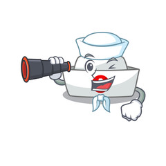 Wall Mural - Nurse hat cartoon happy Sailor style with binocular