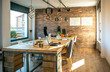 © David Pereiras - Interior of industrial style coworking office with various workplaces