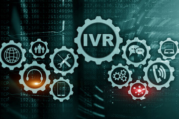 ivr interactive voice response. call center business concept.