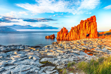 Wall Mural - Awesome sunset view of Red Rocks (called 