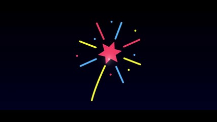 Poster - fireworks in highlight and glow effect mp4 video on dark background