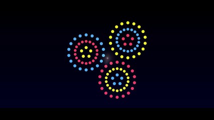 Poster - fireworks in highlight and glow effect mp4 video on dark background