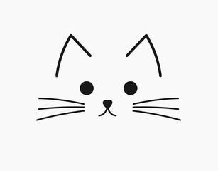 Wall Mural - Symbolic cute cat face.