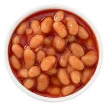 White Beans In Tomato Sauce Isolated On White Background