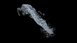 © apisit - Water splash slow motion on black background. 3D illustration design.