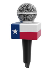 Poster - Microphone and Texas flag. Image with clipping path