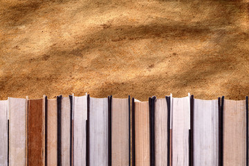 Poster - a stack of books. on the background of old paper. template for designer