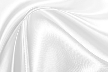 Wall Mural - White fabric texture background, Wavy satin
