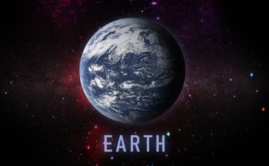 Wall Mural - the planet earth in the space, view from spaceship, creative science art concept elements of this im