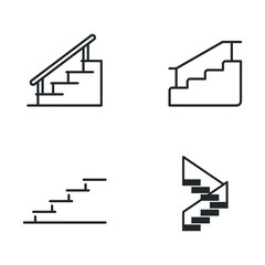 Leinwandbilder - Stairs icon template color editable. Staircase Stairway symbol vector sign isolated on white background illustration for graphic and web design.