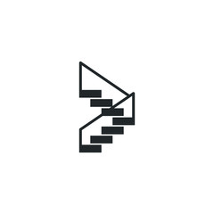 Poster - Stairs icon template color editable. Staircase Stairway symbol vector sign isolated on white background illustration for graphic and web design.