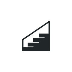 Fototapete - Stairs icon template color editable. Staircase Stairway symbol vector sign isolated on white background illustration for graphic and web design.