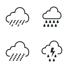 Fototapete - hard rain icon template color editable. cloud and rain symbol vector sign isolated on white background illustration for graphic and web design.