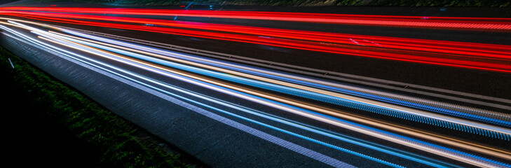 lights of cars with night. long exposure