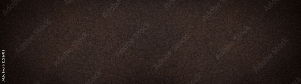 Dark brown chocolate rustic leather texture - Background banner panorama - obrazy, fototapety, plakaty 