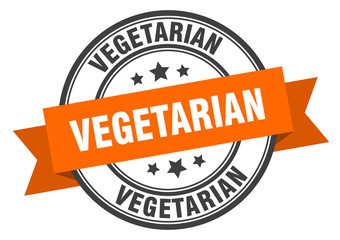 vegetarian label. vegetarianround band sign. vegetarian stamp