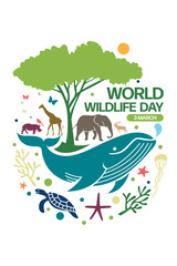 World Wildlife Day Logo design template, March 3