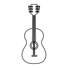 Sticker - guitar instrument musical isolated icon vector illustration design