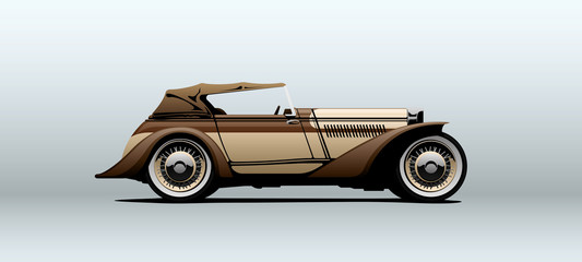 Vintage car in vector.