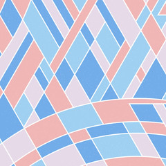 Poster - Abstract geometric retro background. Stylish vector image. Soft cold colors.  Fashionable texture from elements of lines, rectangles and rounded shapes. Template for printing, posters.