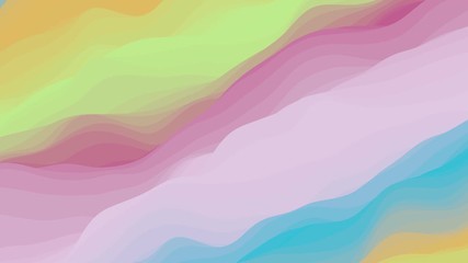Poster - Looped animation. Abstract colorful wavy background in bright blue, red, green, yellow and orange colors. Modern colorful wallpaper. 3d rendering.