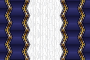 Poster - Abstract luxury background. Purple gradient digital light collaboration with gold wave line in the shape of a landmark. Elegant geometric shapes design.  white space background with triangle pattern