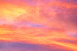 Fototapeta Zachód słońca - Red and yellow clouds in the sunset sky