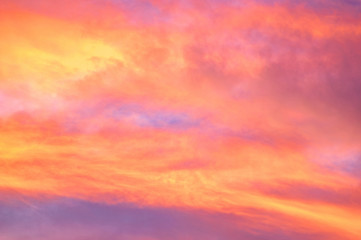 red and yellow clouds in the sunset sky
