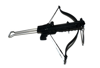 Sports black crossbow on a white background.